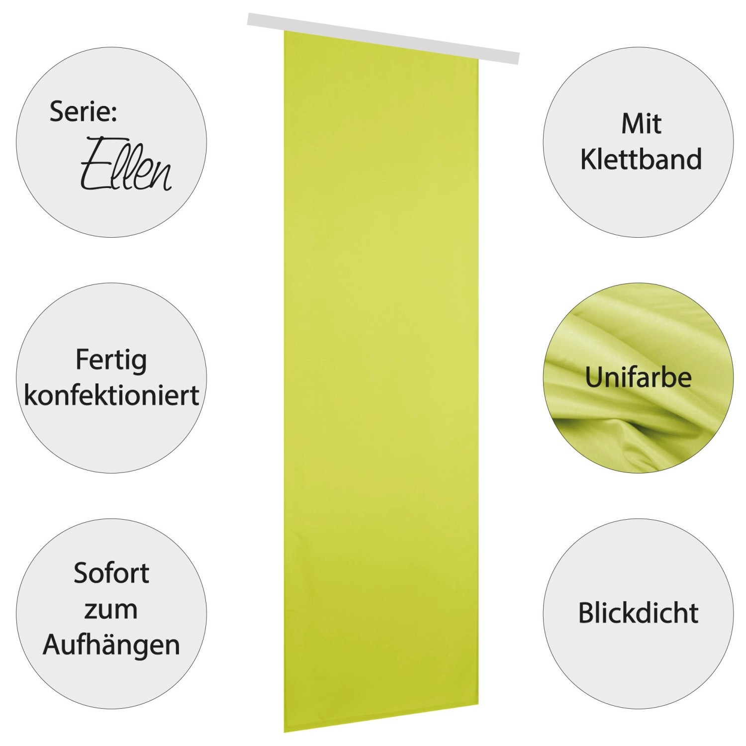 Bestgoodies Flächenvorhang Ellen 3er Pack Grün_2