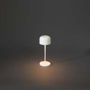 Weiße Konstsmide LED Tischleuchte Lille Mini, 20cm, für Innen & Außen. Dekorative Außenleuchte.