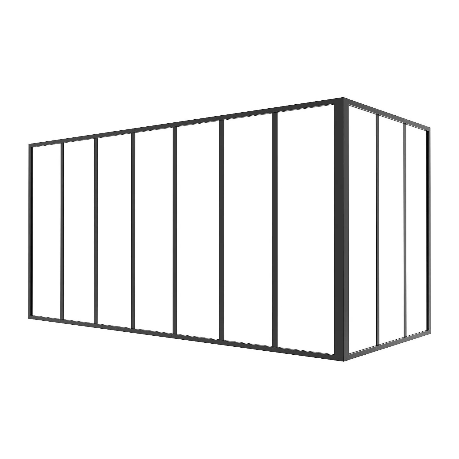 Vente-unique Glaswand Bayview Schwarz 210 cm