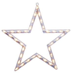 Konstsmide Fensterbild Stern, klare Birnen, Weihnachtsdeko für Innen, 49x48cm.