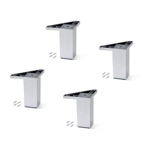 Set aus 4 verchromten Möbelfüßen (Höhe 100mm) von Emuca, ideal für Möbel.