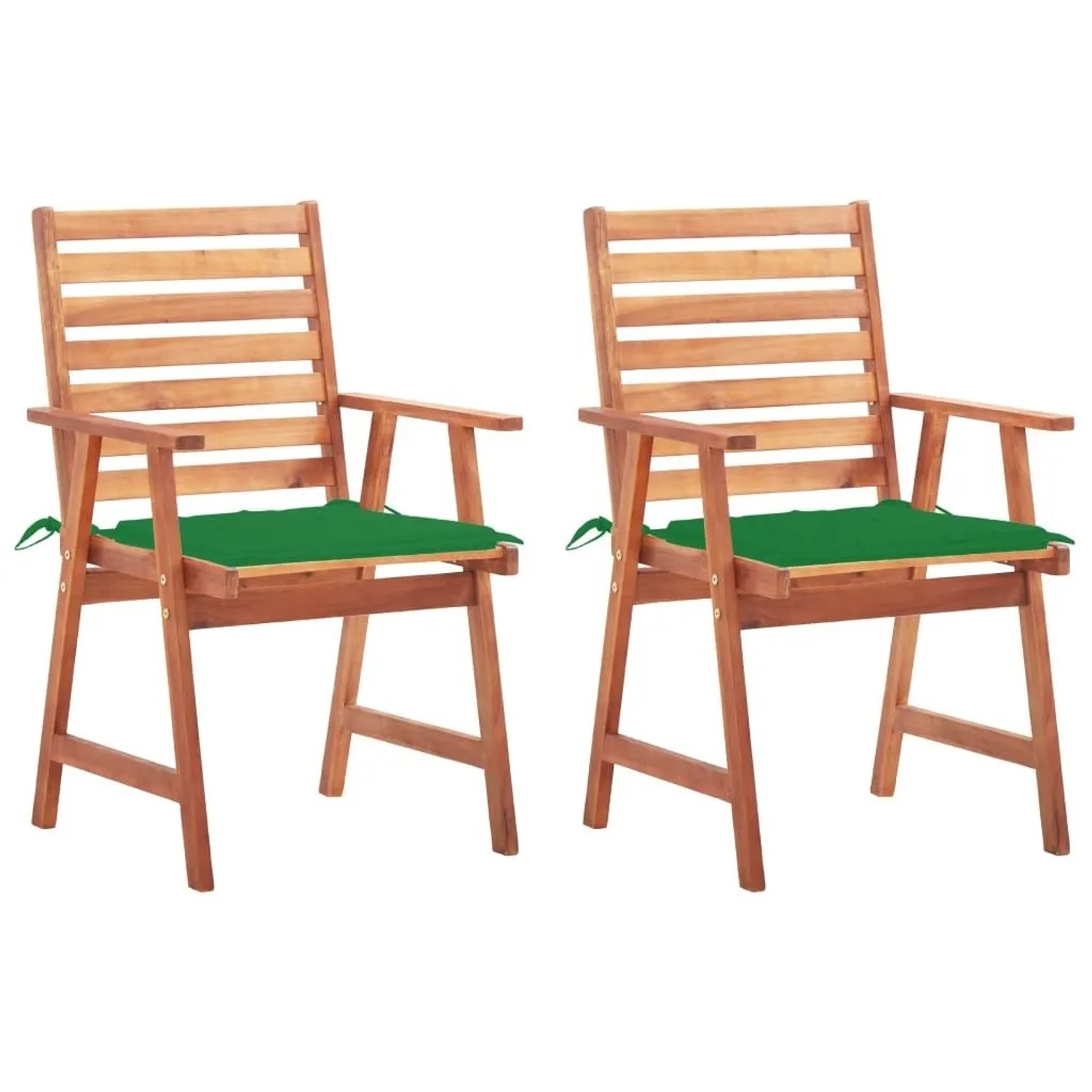 vidaXL Garten-Essstühle 2 Stk mit Kissen Massivholz Akazie 3064325