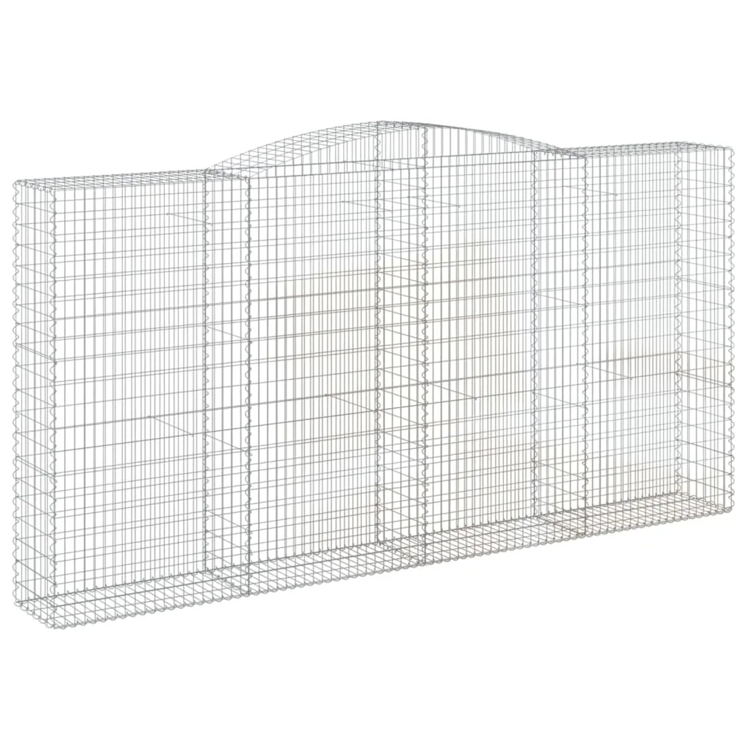 vidaXL Gabionen mit Hochbogen 10Stk 400x50x200/220cm Eisen 1686797