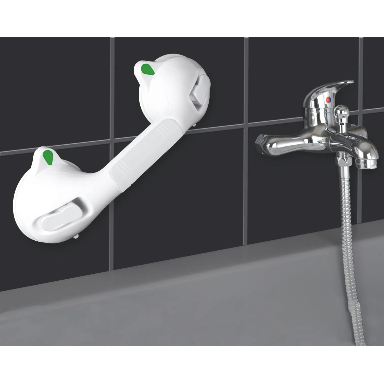 Wenko Wannengriff Secura, 290 mm, weiß, zur Montage an der Badewanne für mehr Sicherheit.