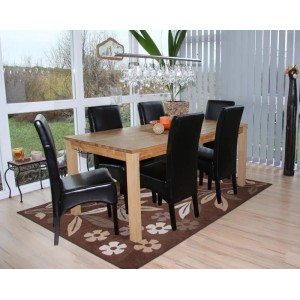 CHEFGASTRO Esszimmerstuhl 6er-Set Gepolstert 102x44x54cm Sitzhöhe 47cm Leder Dunkle Beine Schwarz