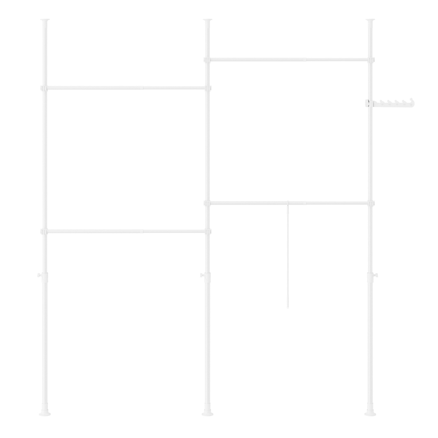 SoBuy Teleskop Kleiderständer mit 4 Kleiderstangen Garderobenständer Weiß K günstig online kaufen