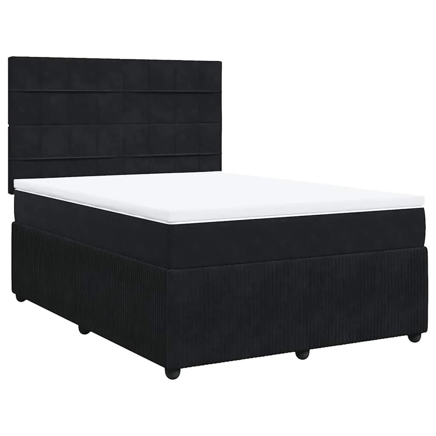 vidaXL Boxspringbett mit Matratze Schwarz 140x190 cm Samt 3292336 günstig online kaufen