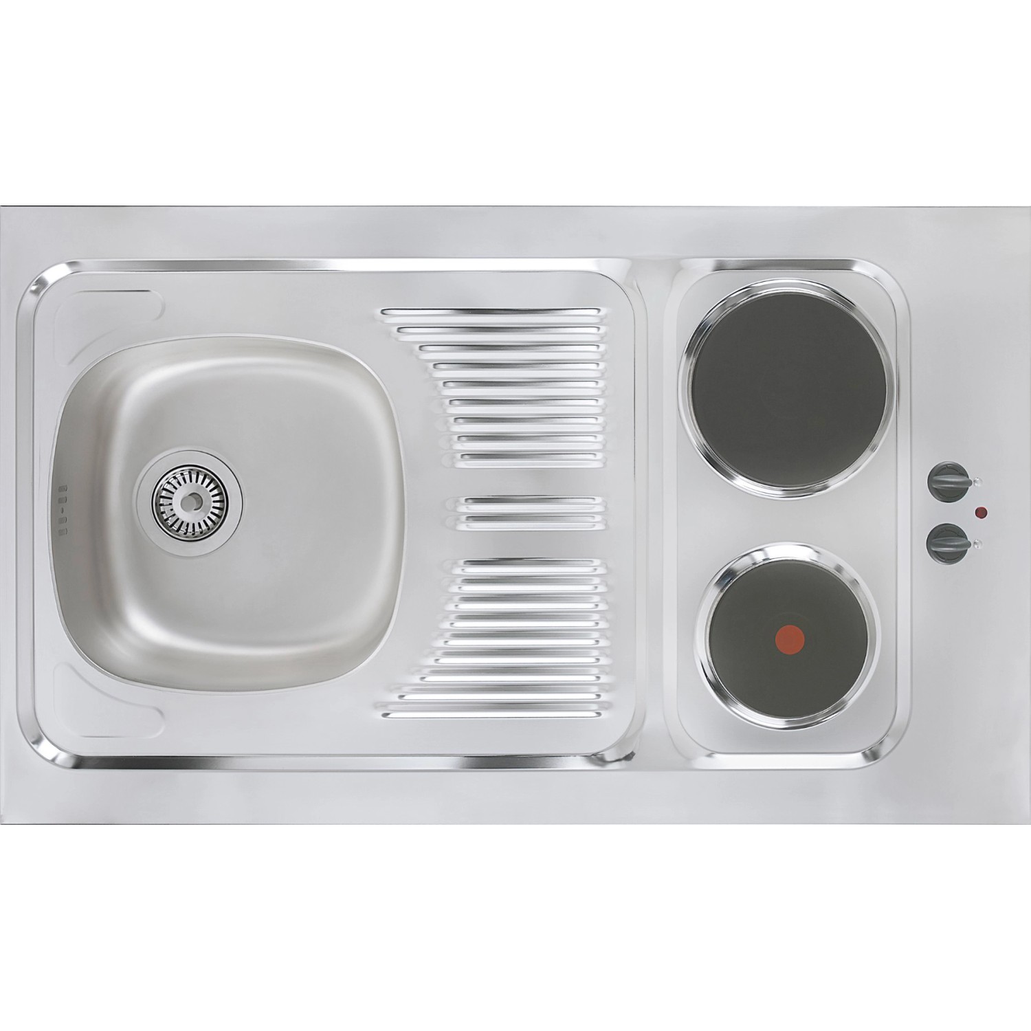 Respekta Miniküche Spüle mit Duokochfeld, Aufsicht