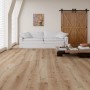Verlegter Decoflooring Klick-Vinylboden Eiche Rimini im Wohnraum.