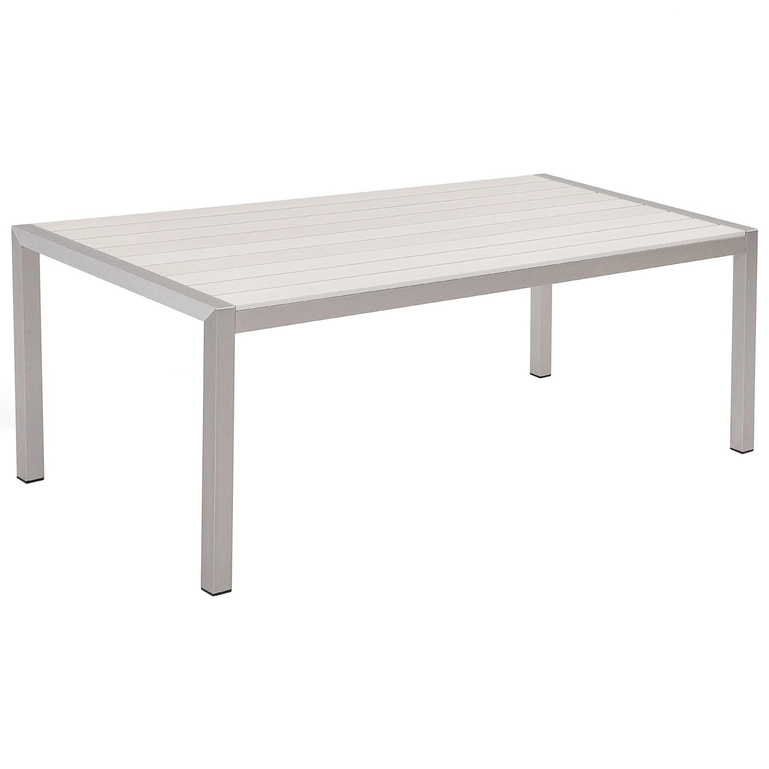 Beliani Gartentisch VERNIO Weiss Silber 180x90x76 günstig online kaufen