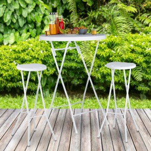 Relaxdays Barhocker Kunststoff Stahl Weiß Klappbar 80 cm x 32,5 cm x 29 cm 2,4 kg
