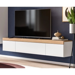Inn.Furn TV-Lowboard in Weiß und Eiche 180 cm Siena