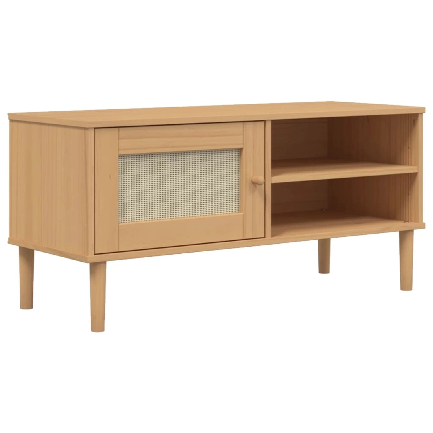 VidaXL TV-Schrank SENJA Rattan-Optik Braun 106x40x49 cm Kiefürnholz günstig online kaufen