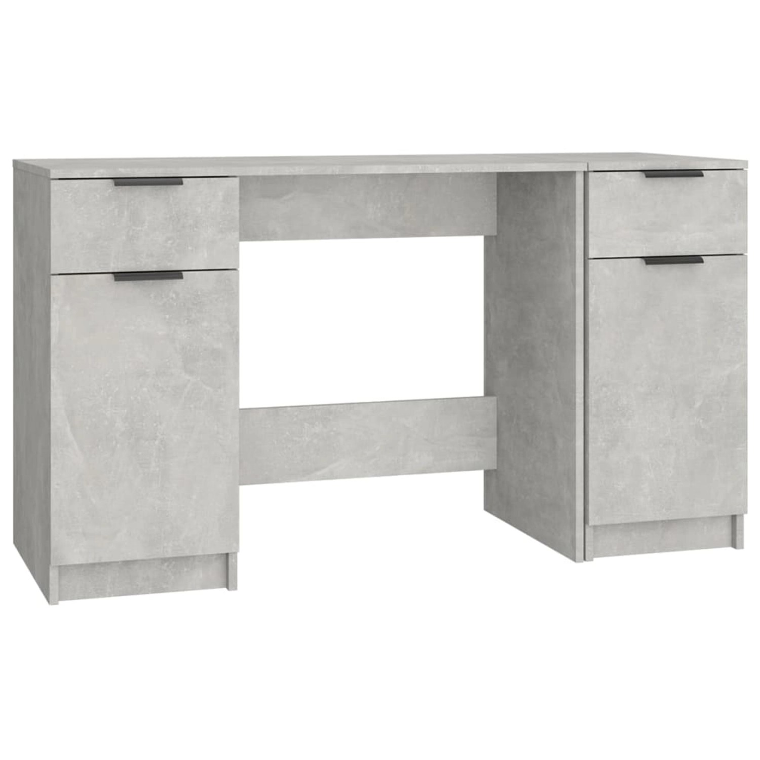 vidaXL Schreibtisch mit Beistellschrank Betongrau Holzwerkstoff 3115911
