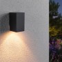 Anthrazitfarbene Paulmann LED-Außenwandleuchte Flame, insektenfreundlich, spendet warmes Licht.