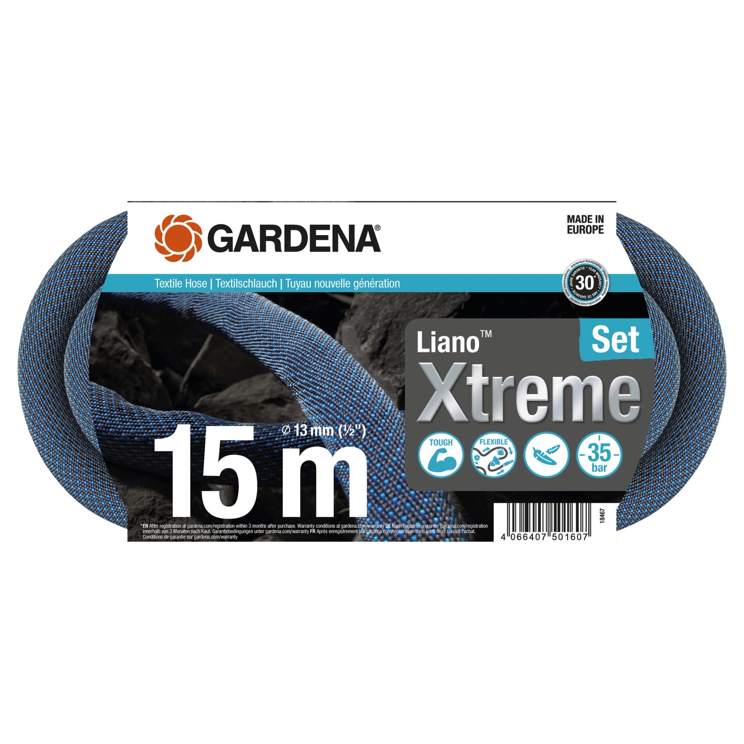 Gardena Textilschlauch-Set Liano Xtreme 15 m