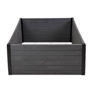TRUTZHOLM Hochbeet 100x100 cm in Holzoptik, mit Wühlmausgitter. Ideal für Garten und Terrasse.
