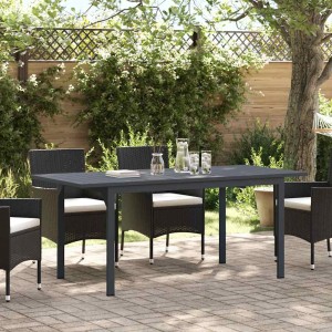 Ausziehbarer, anthrazitfarbener vidaXL Gartentisch aus Stahl, 180x80x76 cm.