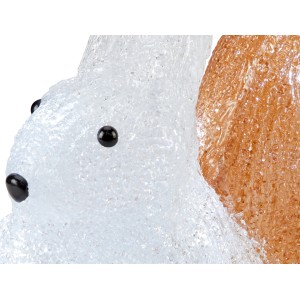 Acryl-Eichhörnchen LED, weiß-braune Weihnachtsfigur für den Außenbereich.