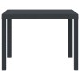 Quadratischer, anthrazitfarbener Gartentisch (100x100 cm) aus Poly-Rattan von vidaXL.