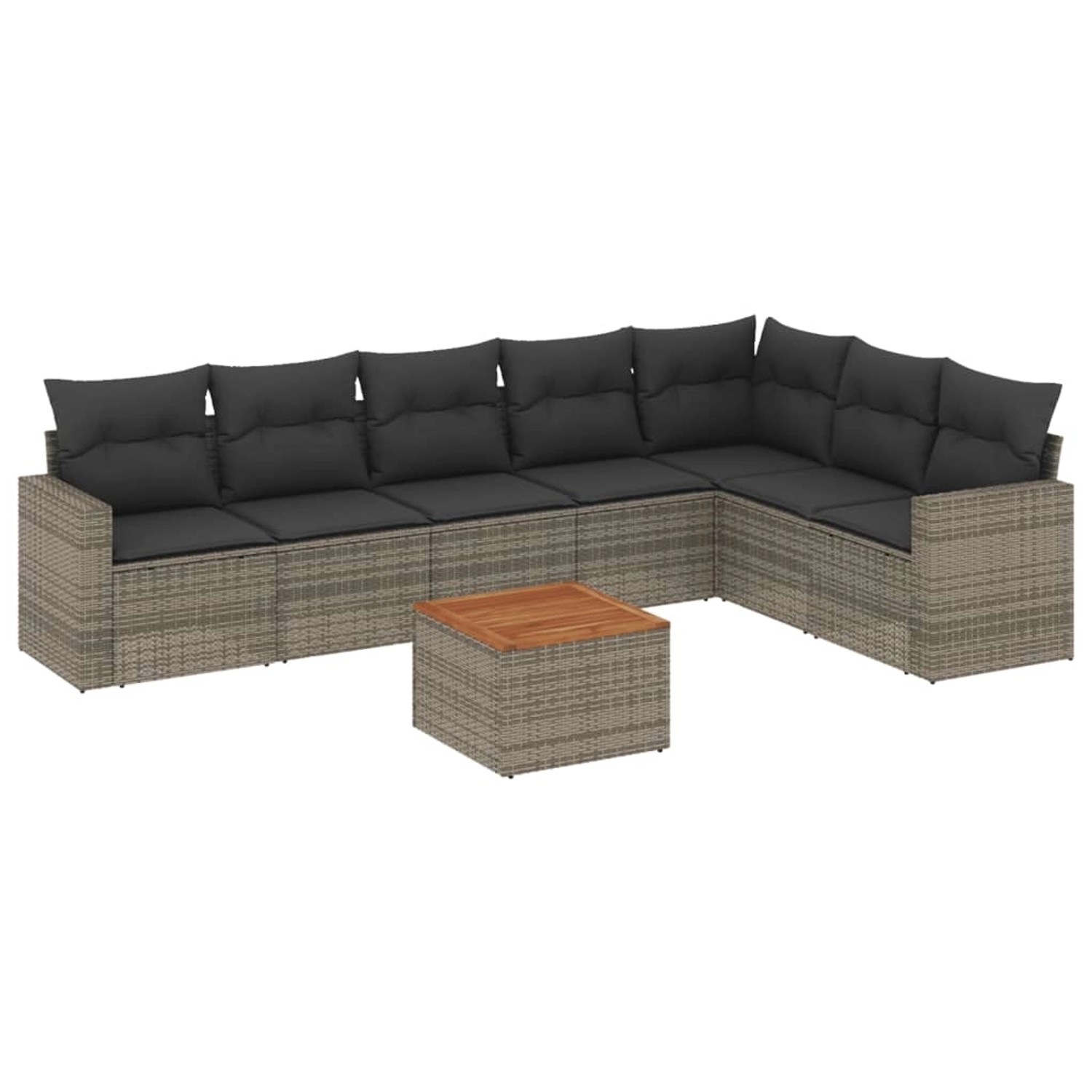 vidaXL 8-tlg Garten-Sofagarnitur mit Kissen Grau Poly Rattan Modell 61 günstig online kaufen