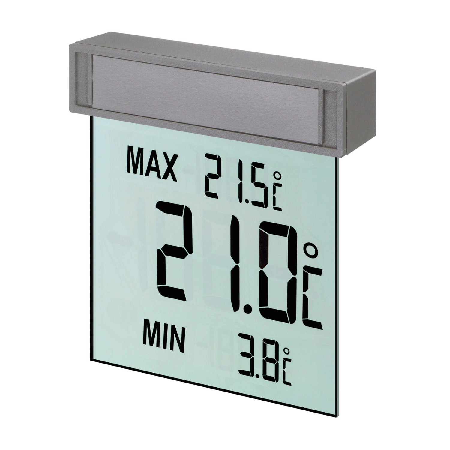 TFA Digitales Fenster-Thermometer Vision Grau
