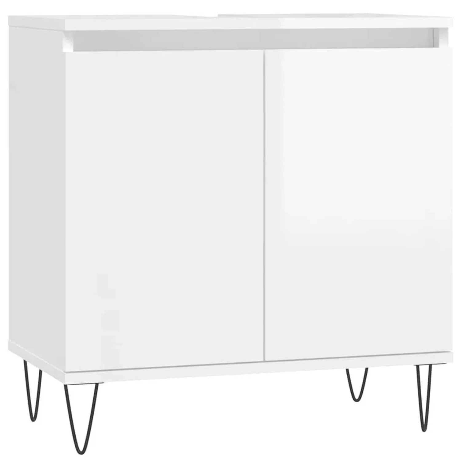 vidaXL Badschrank Hochglanz-Weiß 58x33x60 cm Holzwerkstoff 831582