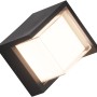 Moderne, eckige LED-Außenwandleuchte Puno in Schwarz matt. Quadratische Form, warmweißes Licht.