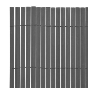 vidaXL Gartenzaun Doppelseitig PVC 90 x 300 cm Grau 43626