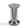 SOTECH Möbelfuß ALPHA, 100 mm hohes Möbelbein aus glänzend chrom poliertem Aluminium.