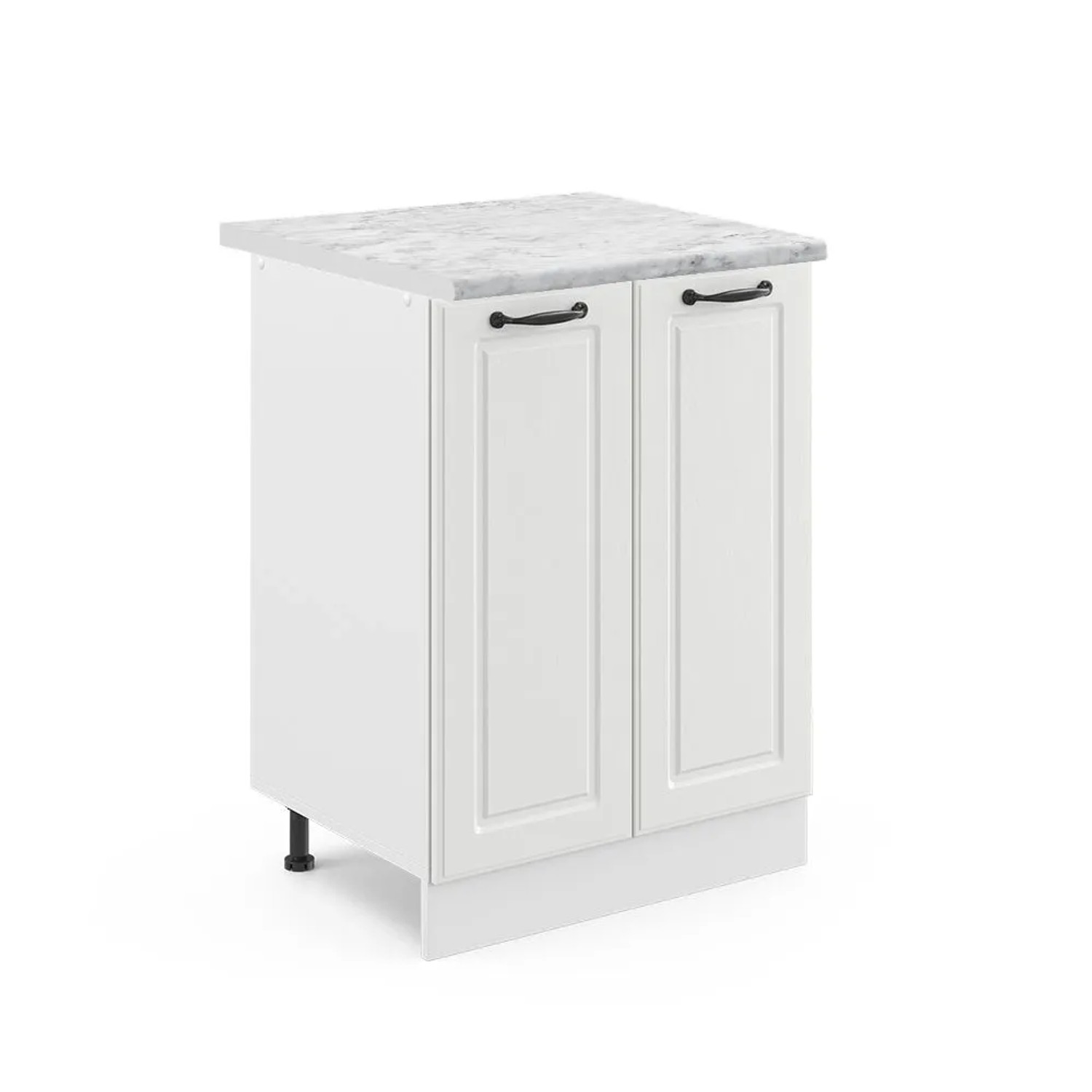 Vicco Küchenunterschrank R-Line Küchenkommode Weiß Landhaus Weiß 60 cm AP Marmor