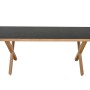 Rechteckiger Siena Garden Gartentisch aus Teakholz, 90x200 cm, mit schwarzer Tischplatte und hellem Holzgestell.