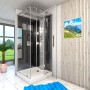 AquaVapore Komplettdusche 90x90 cm mit Regendusche, Handbrause und Massagedüsen.