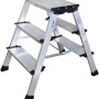 Krause Doppel-Klapptritt Treppo mit 2x3 Stufen, Aluminium Trittleiter für den Innenbereich.