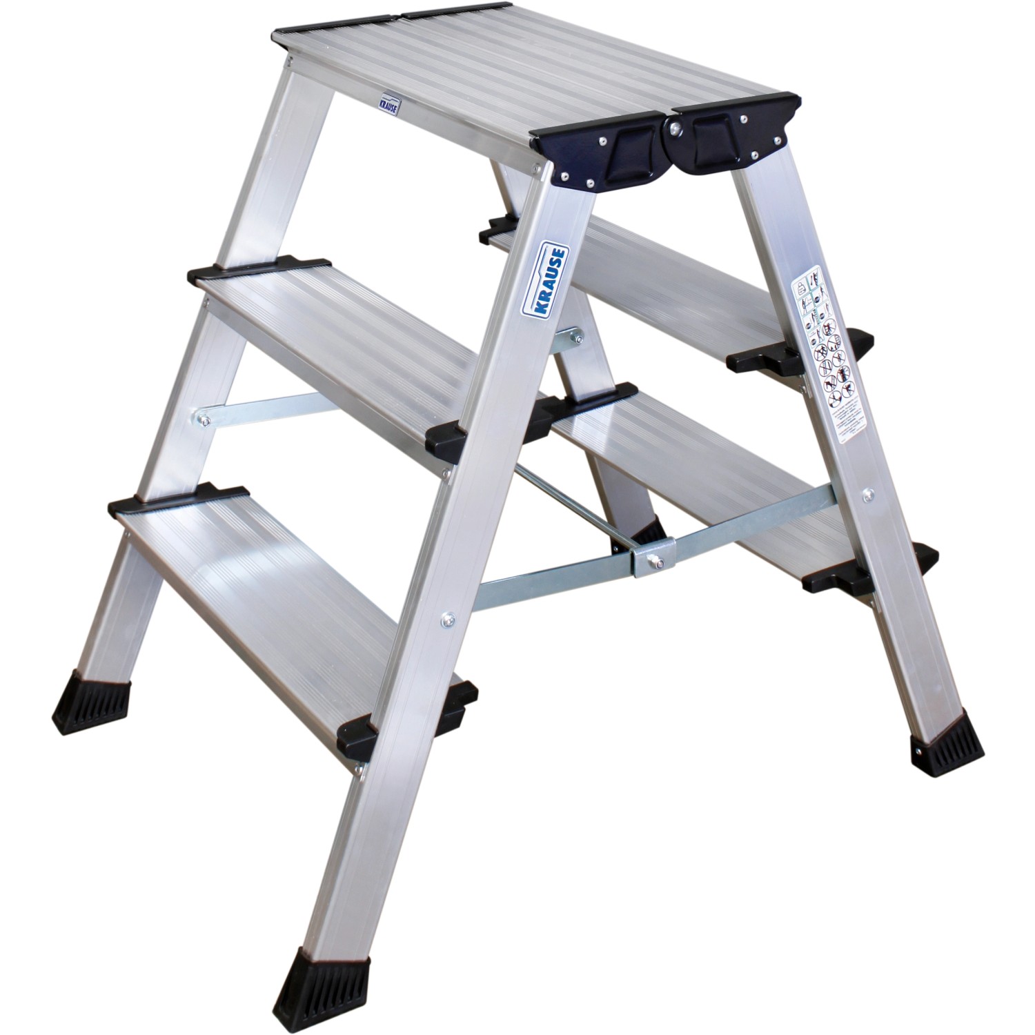 Krause Doppel-Klapptritt Trittleiter Treppo 2 x 3 Stufen