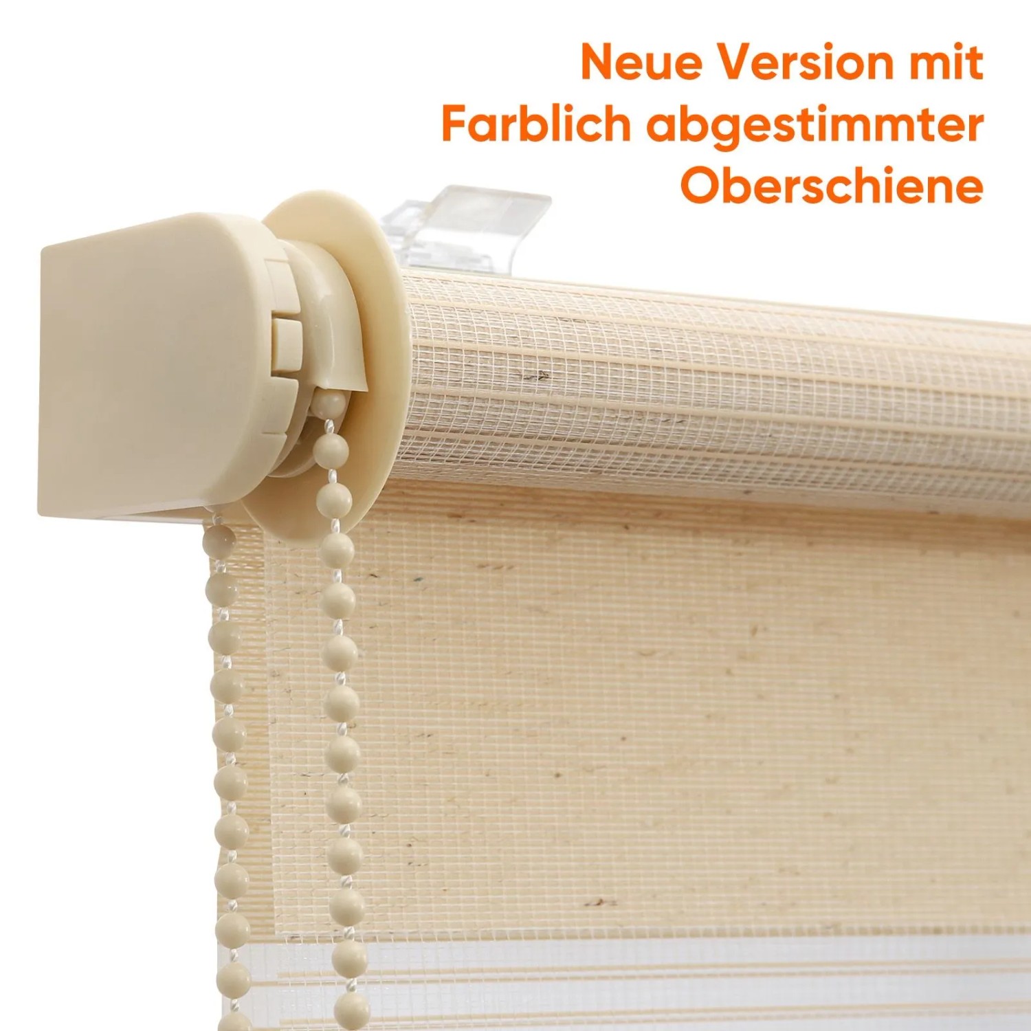 Sekey Doppelrollo Klemmfix, gelb-leinen, 80x100cm, für Fenster. Blickdichter Fenstervorhang mit Kettenzug.
