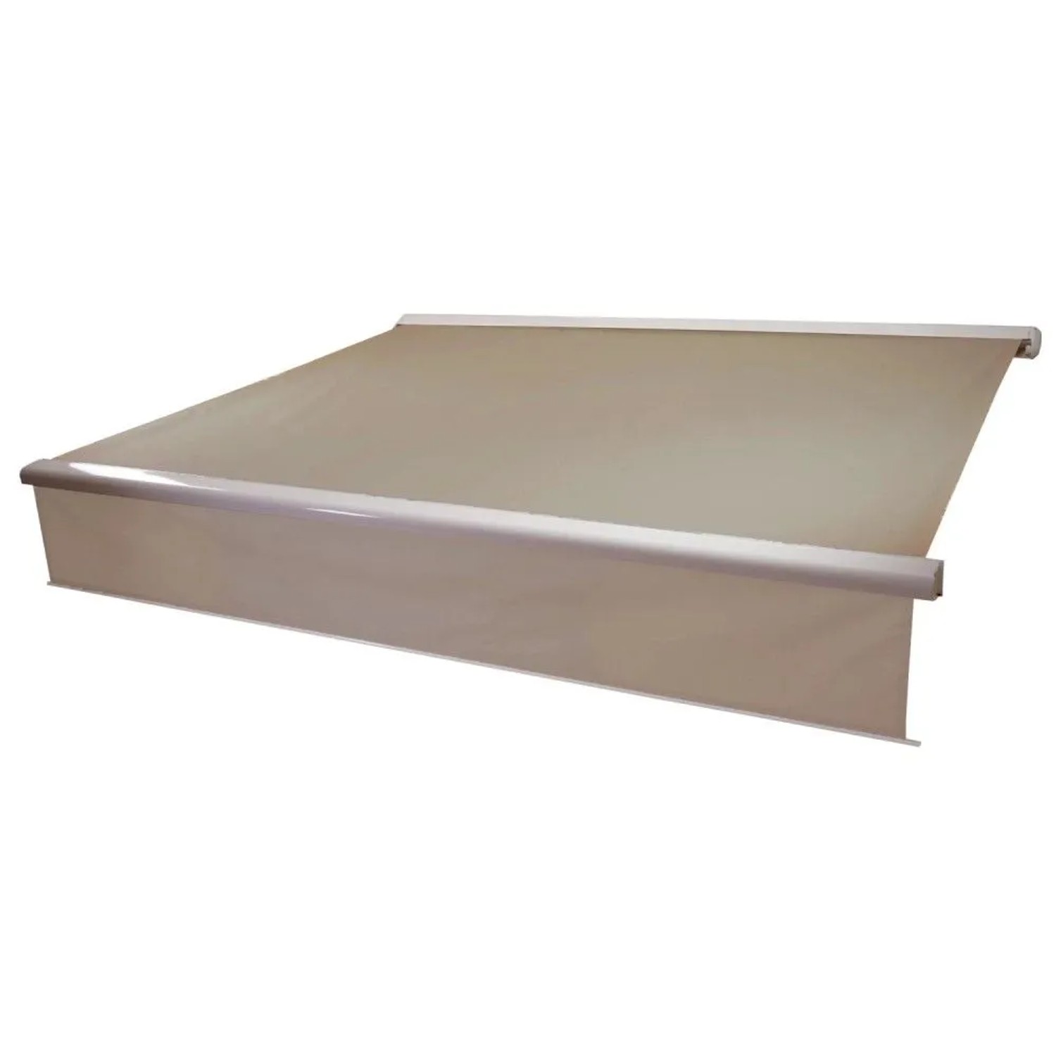 MCW Kassetten-Markise H124 Volant Ausfahrbar 4x3m Polyester Sand