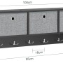 Schwarze Wandgarderobe mit 3 Körben und 5 Haken. Holzgarderobe für Flur, Bad oder Küche.