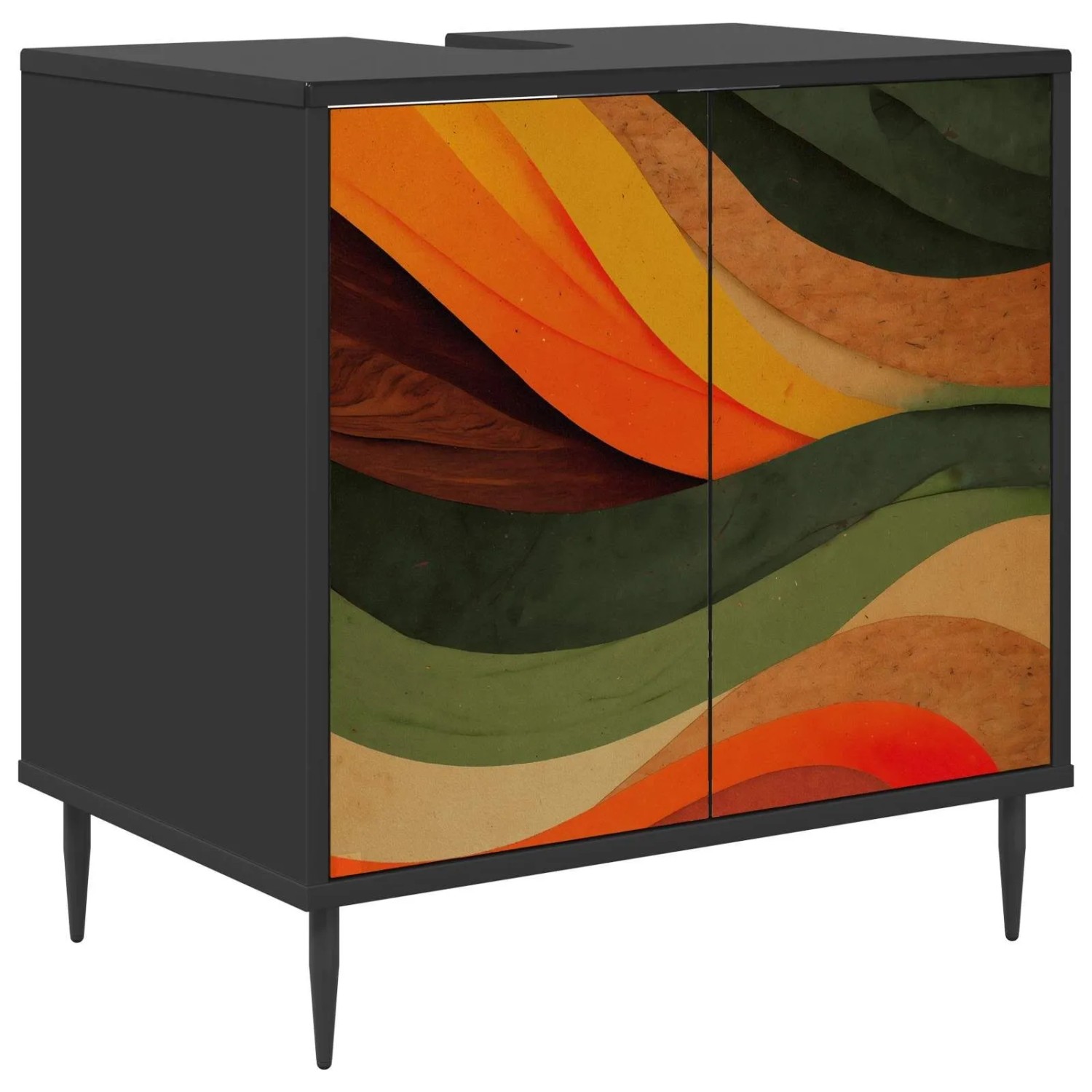 vidaXL Badezimmerschrank BONN Schwarz Eichen-Optik 60 x 40 x 61 cm 8007421