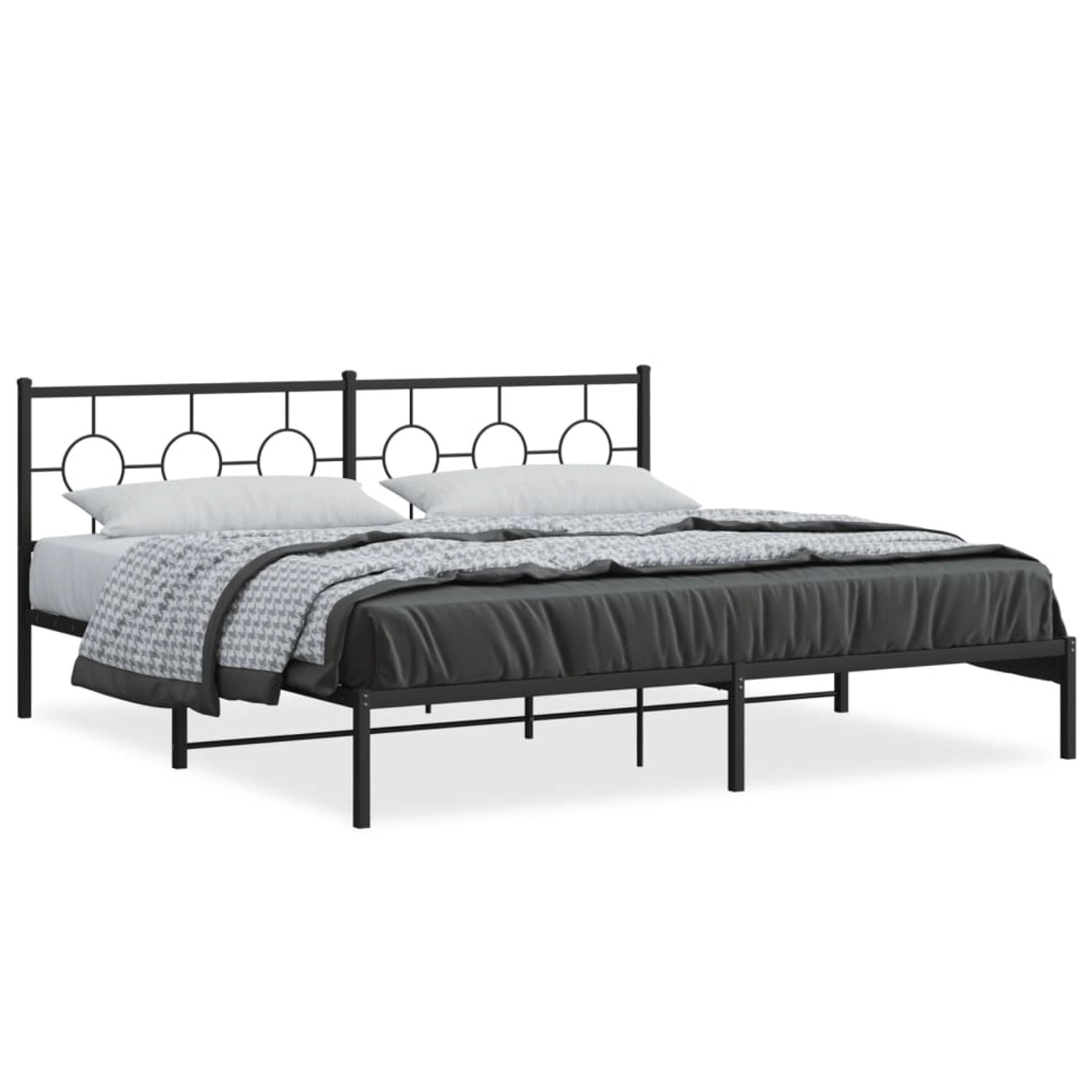 vidaXL Bettgestell mit Kopfteil Metall Schwarz 193x203 cm 376232 günstig online kaufen