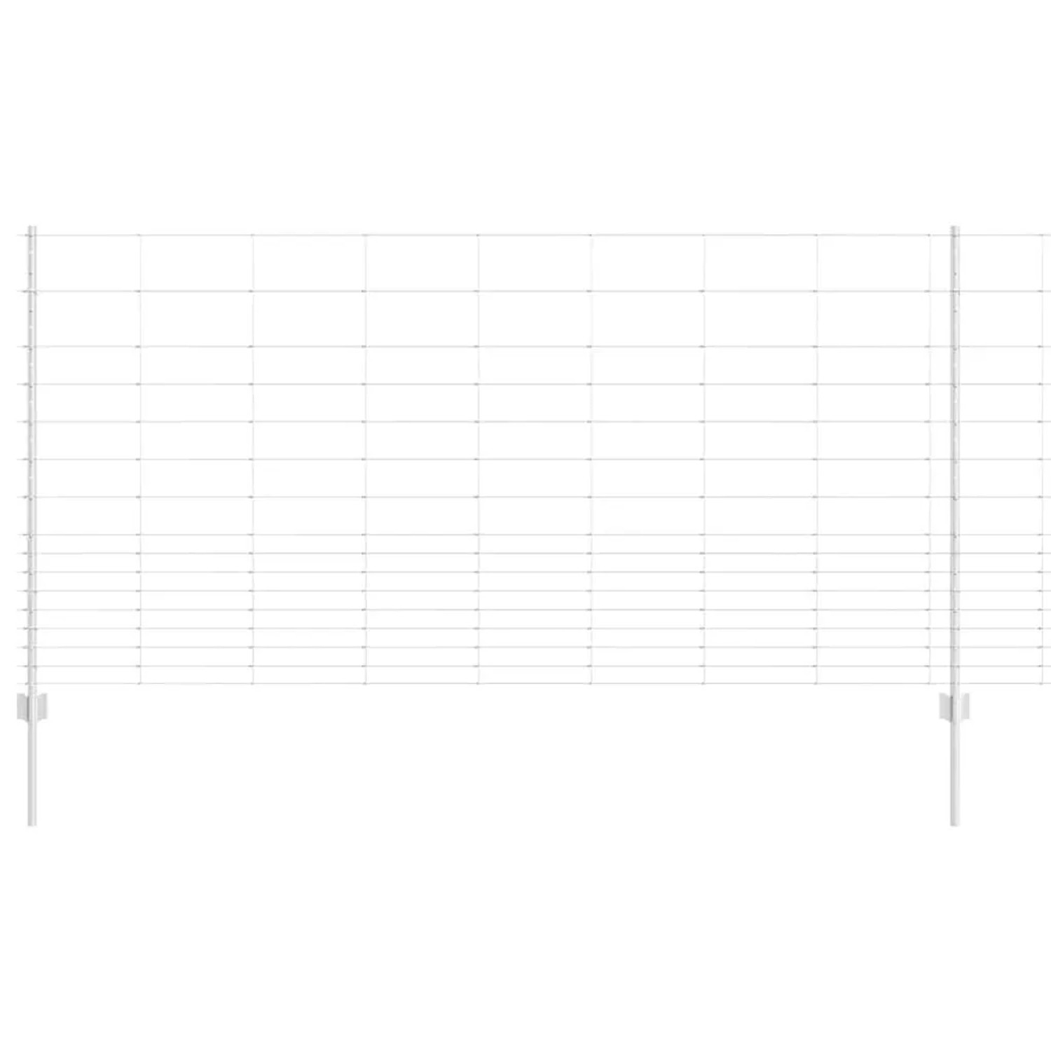 vidaXL Zaun mit Pfosten Silber 1,2 x 50 m Stahl 3337155 günstig online kaufen