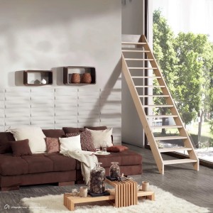 Treppen Intercon Holztreppe Casablanca Raumspartreppe Fichte Massiv Naturbelassen Gerade Mit 80 cm Treppenbreite Ohne Geländer Ohne Setzstufen