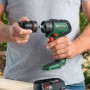 Bosch Akku-Bohrschrauber Advanced Drill 18 V-80 mit Bohrfutter-Aufsatz und Akku.