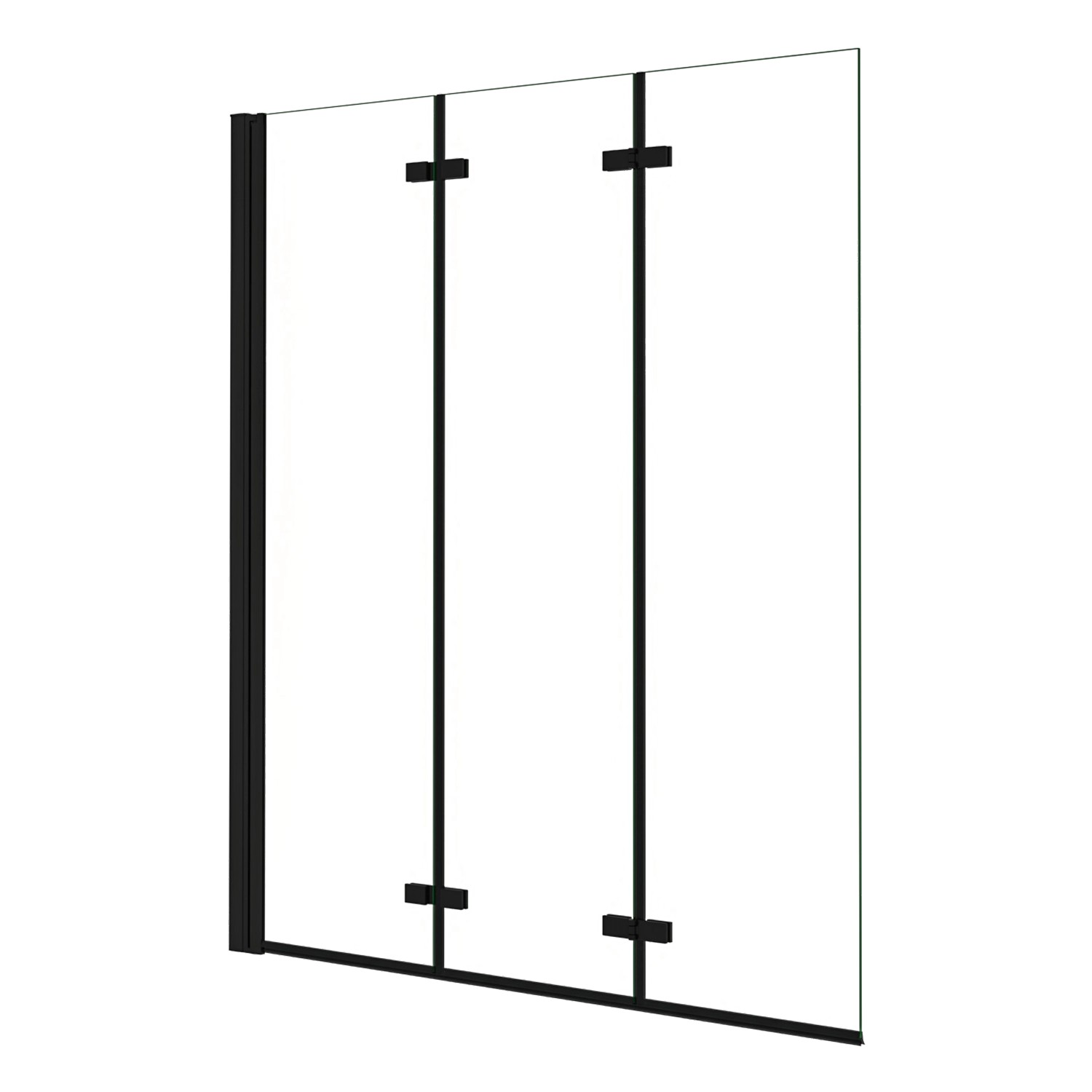 AICA 130x140cm Schwarz Badewanneaufsatz 3-tlg. Faltwand Duschwand 6mm ESG N günstig online kaufen