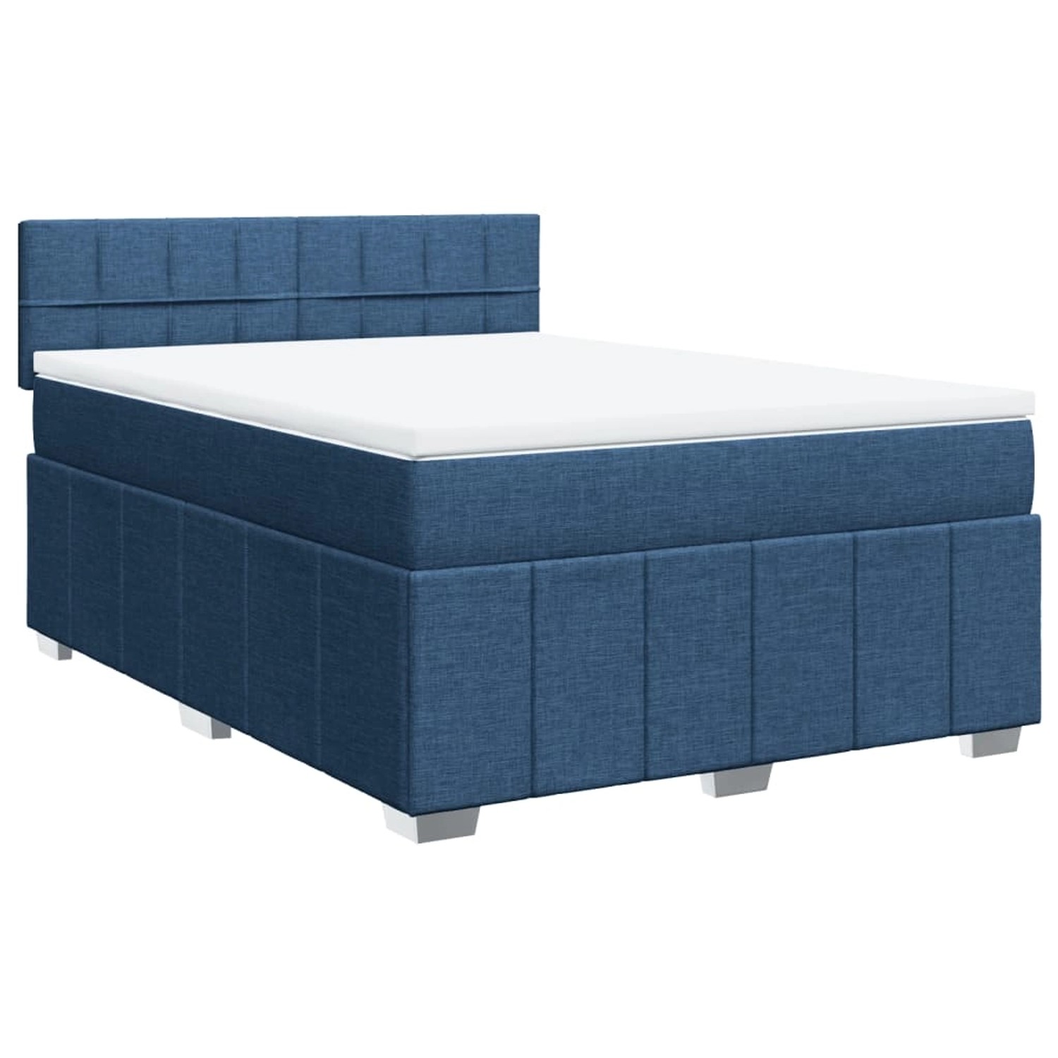 vidaXL Boxspringbett mit Matratze Blau 160x200 cm Stoff 3289425 günstig online kaufen