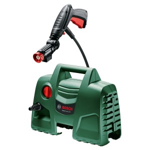 Bosch EasyAquatak 100 Hochdruckreiniger mit Pistole und Schlauch.