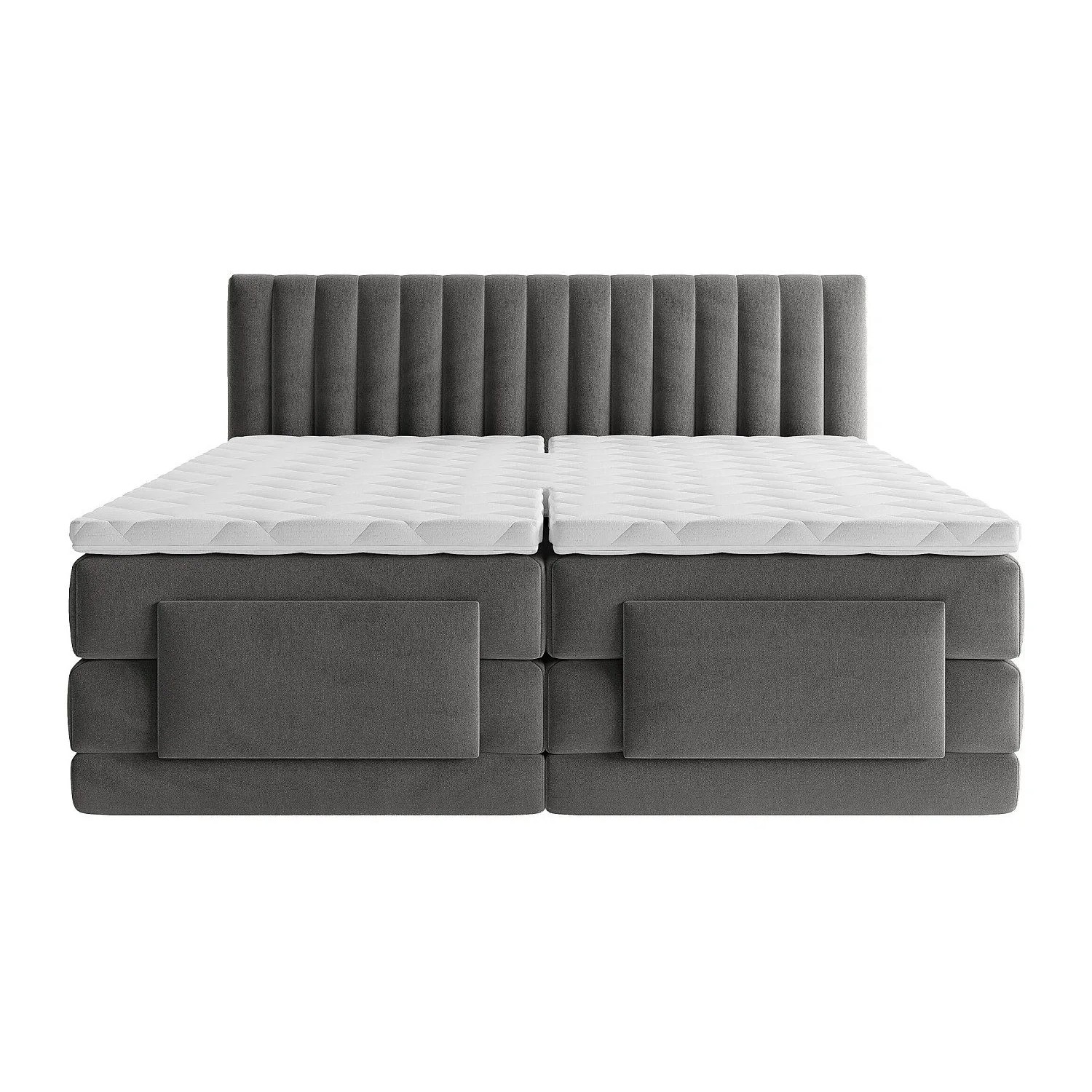 Vente-unique Boxspringbett Donisi Anthrazitgrau 215 cm