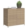Beiger VidaXL Gartenschrank aus Poly Rattan, ideal zur Aufbewahrung im Garten.