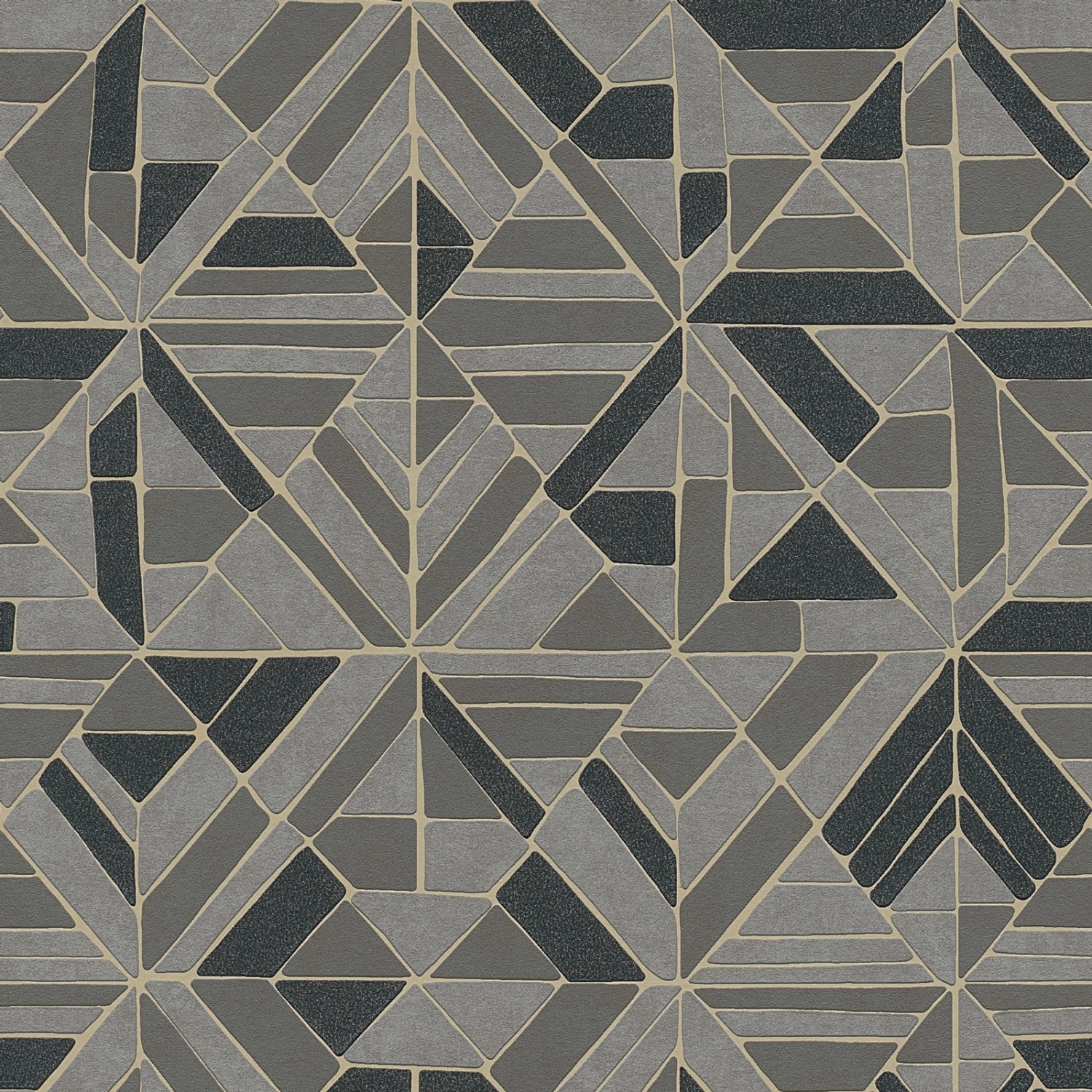 Bricoflor Mosaik Tapete Schwarz Grau Vlies Mosaiktapete Modern Ideal für Küche und Schlafzimmer Graue Vliestapete in Fli