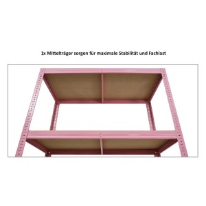 Detailansicht: Pinkes BERLINLODGE Wohnregal mit Fachböden. Ideal als Bücherregal oder Büroregal.